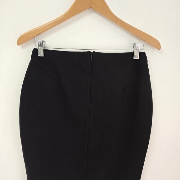Quince Skirt Small Stretch Ponte Knit Pencil Black Knee Length Business NWT - Picture 5 of 8